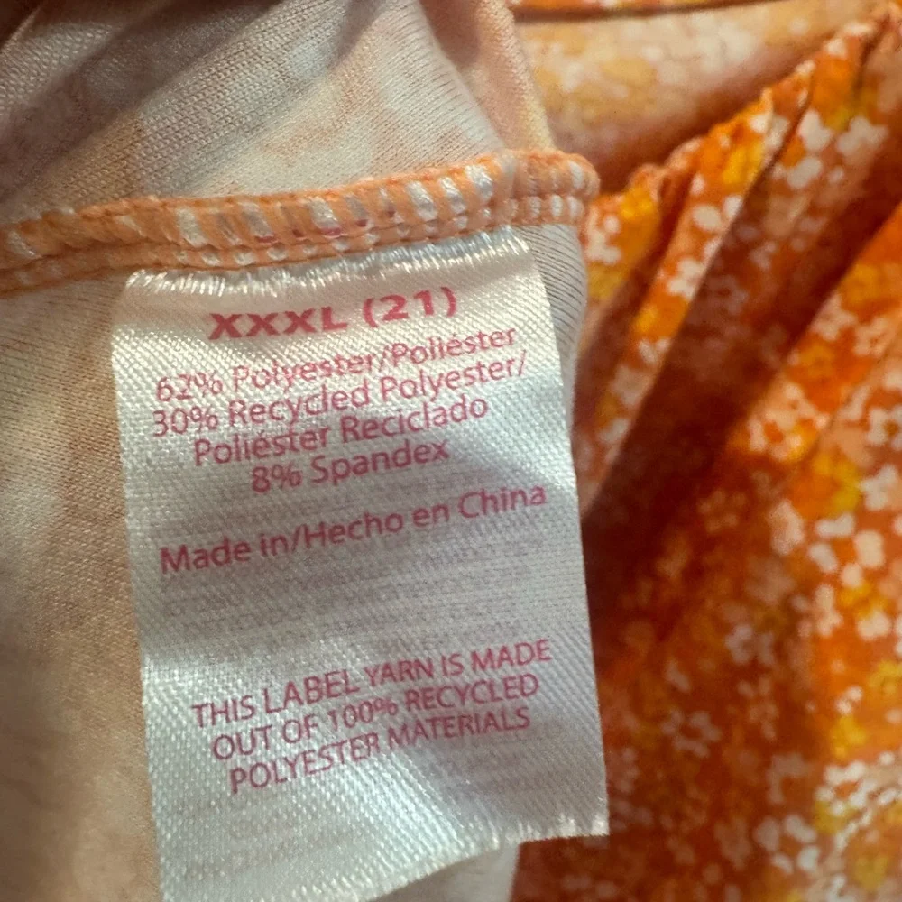 No Boundaries Orange Floral Ruffle Sleeve Peasant Top - Picture 6 of 6